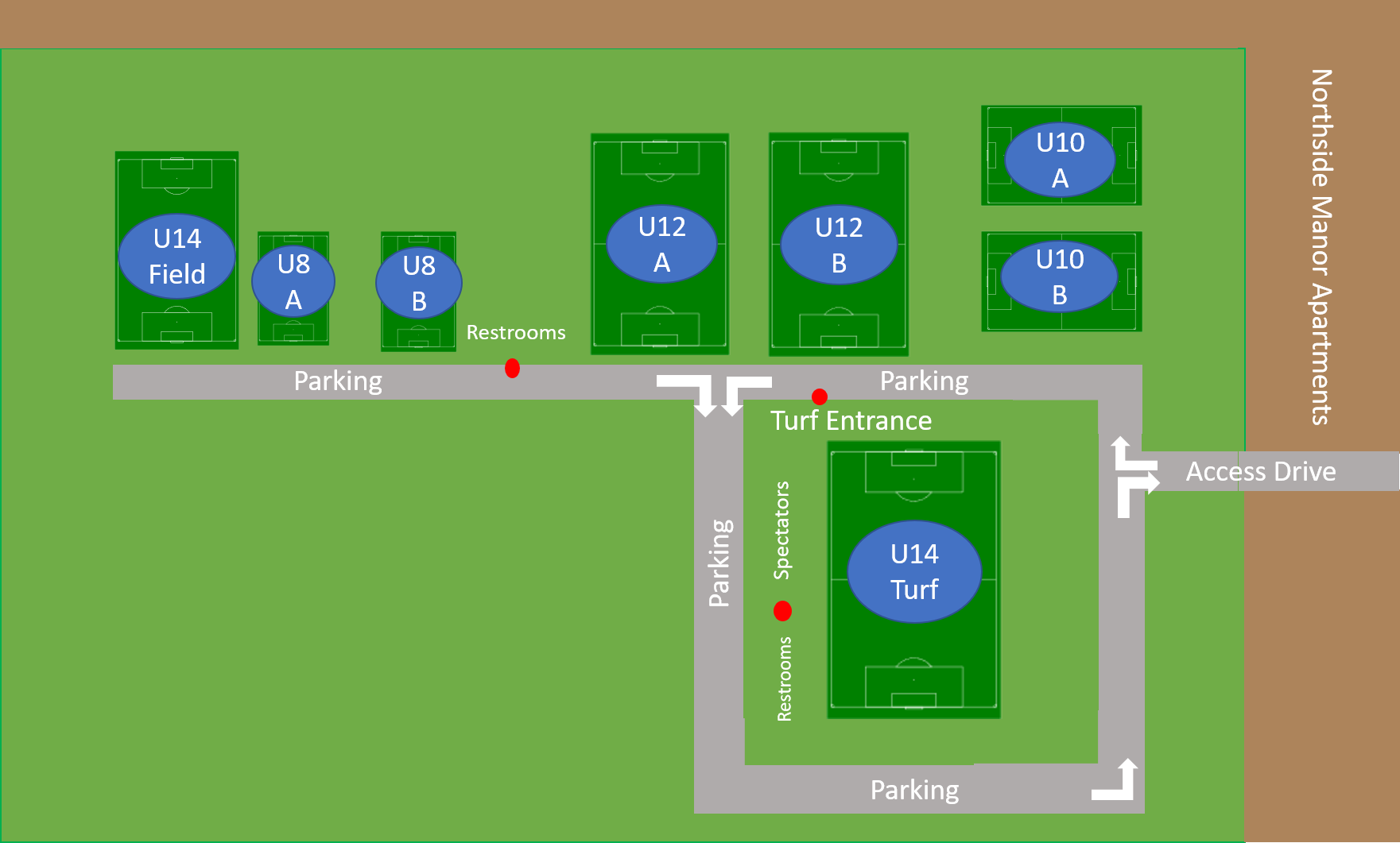 Mueller Soccer Field Map Facilities | Northwood Soccer Club